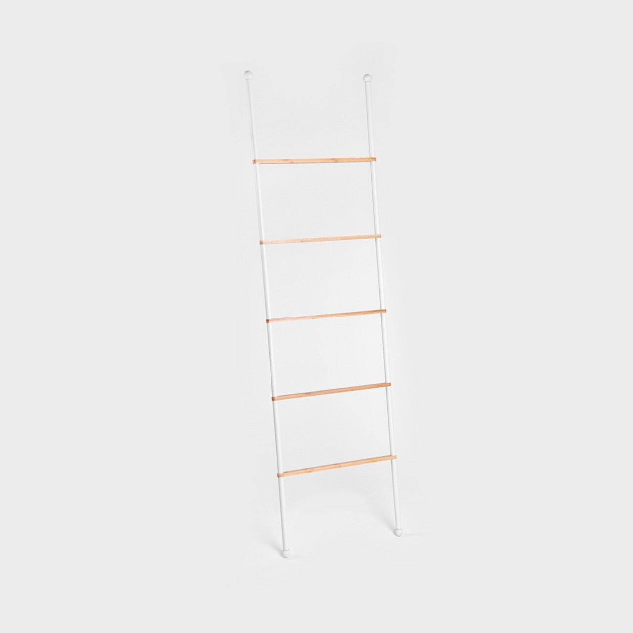 Suport pentru prosoape Taru, Homla, 45x2x159.5 cm, metal/lemn, alb/natur - imagine 4